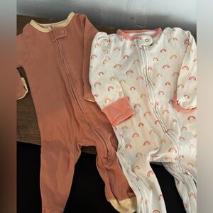 Baby girl footies bundle 0-9m